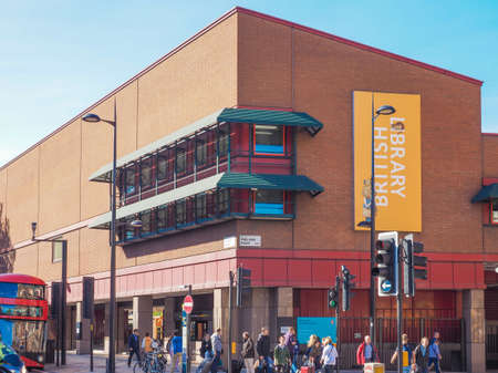 LONDON, UK - SEPTEMBER 28, 2015: The British Library is the national library of the United Kingdom and the largest library in the worldのeditorial素材