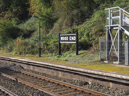 Wood End railway station on the Stratford upon Avon to Birmingham route in Tanworth in Arden, UKのeditorial素材