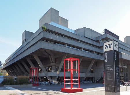 LONDON, UK - SEPTEMBER 28, 2015: The National Theatre designed by Sir Denys Lasdun is a masterpiece...