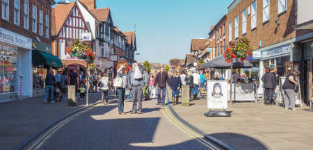 STRATFORD UPON AVON, UK - SEPTEMBER 26, 2015: Tourists visiting the city of Stratford, birthplace of...