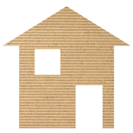 Paper house 2d model illustration isolated over whiteの写真素材