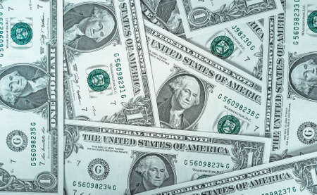 Dollar banknotes 1 Dollar currency of the United States useful as a backgroundの写真素材