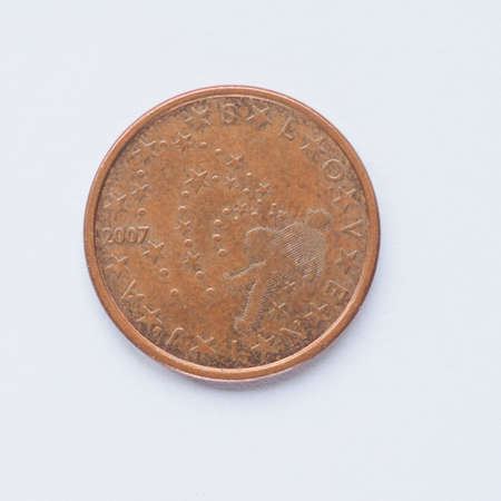 Currency of Europe 5 cent coin from Slovenia