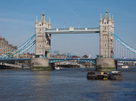 Tower Bridge on River Thames in London, UKのeditorial素材