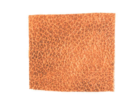 Brown tabby fabric swatch leatherette over white background