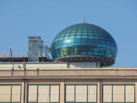 TURIN, ITALY - NOVEMBER 07, 2015: Roof meeting room know as La Bolla meaning The Bubble at Lingotto conference centre designed by Renzo Piano in former Fiat car factoryのeditorial素材