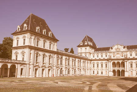Vintage looking Castello del Valentino baroque castle in Turin, Italyのeditorial素材