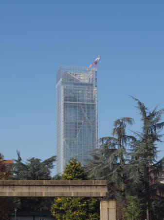 TURIN, ITALY - NOVEMBER 07, 2015: Regione Piemonte skyscraper designed by Massimiliano Fuksas will host the new headquarters of Piedmont Region local governmentのeditorial素材