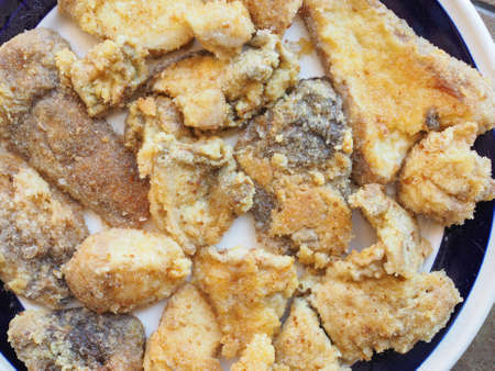 Fried porcini mushrooms in a dish