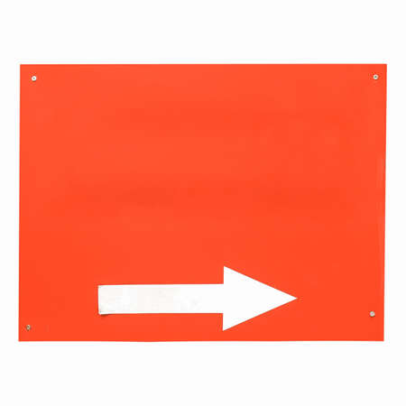 Blank direction arrow sign with copy space, type your own text, right arrow in white over red...