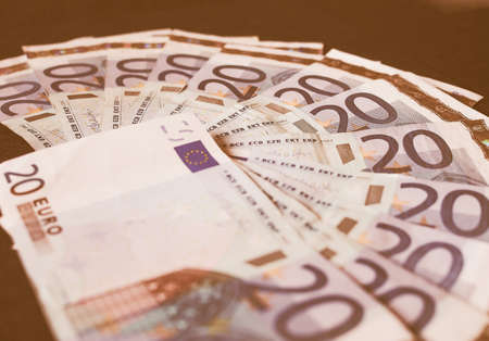 Twenty Euro banknotes currency of Europe vintage