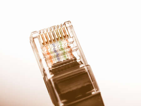 8P8C RJ45 Registered jack for LAN ethernet connection vintage