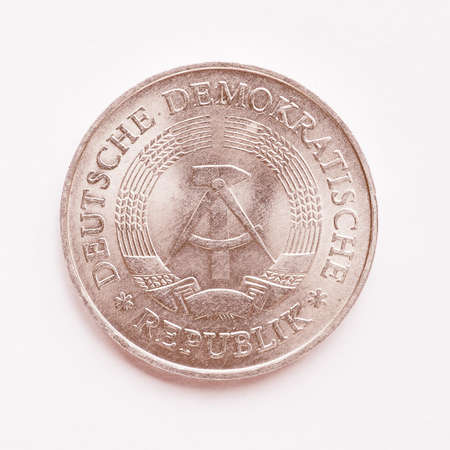 Vintage DDR (German Democratic Republic) 1 mark coin vintageの写真素材