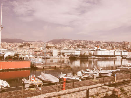 GENOA, ITALY - MARCH 16, 2014: Since the construction of the new harbour for merchant ships, the old...
