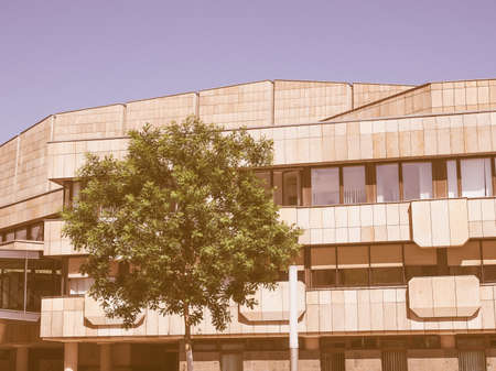 LEIPZIG, GERMANY - JUNE 12, 2014: The Neues Gewandhaus new concert hall in Augustusplatz home of the Leipzig Gewandhaus Orchestra was designed by architect Rudolph Skoda in 1977 vintageのeditorial素材