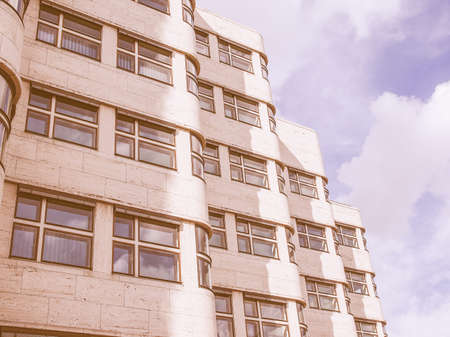 BERLIN, GERMANY - MAY 09, 2014: The Shell Haus aka Gasag building is a classical modernist architectural masterpiece designed by Emil Fahrenkamp in 1932 vintageのeditorial素材