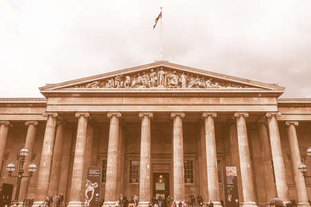 LONDON, UK - JUNE 09, 2015: The British Museum vintage