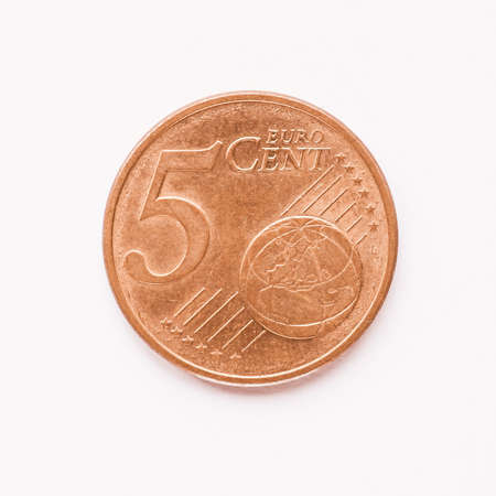 Currency of Europe 5 cent coin common side vintageの写真素材