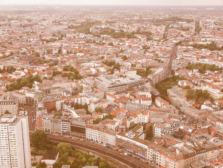 Aeria view of the city of Berlin in Germany vintage