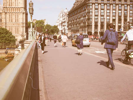 LONDON, UK - JUNE 10, 2015: Houses of Parliament aka Westminster Palace seen from Westminster Bridge...