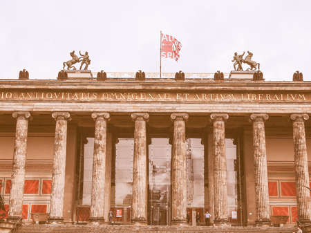BERLIN, GERMANY - MAY 09, 2014: Tourists visiting the Altes Museum of Antiquities in Museumsinsel...