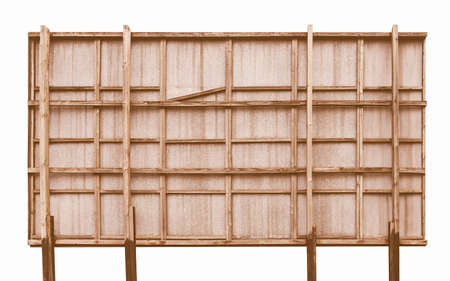 A blank billboard hoarding useful as a background - isolated over white background vintage