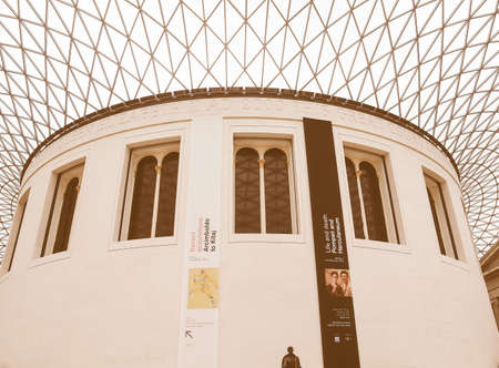 LONDON, UK - CIRCA JUNE, 2013: The Great Court at the British Museum designed by architect Lord Norman Foster opened in year 2000 vintageのeditorial素材