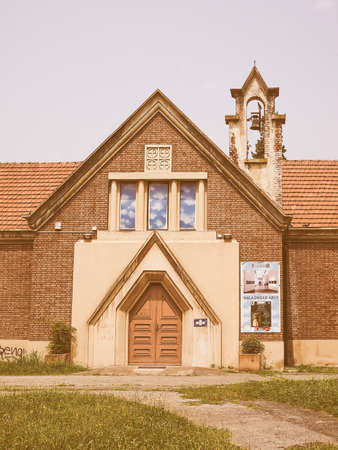 COLLEGNO, ITALY - JULY 07, 2015: Sala delle Arti meaning Arts Room is an exhibition gallery vintageのeditorial素材