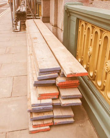 Detail of a building site for construction works vintageの写真素材