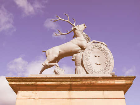 The Schlossplatz (Castle square) in Stuttgart, Germany vintageのeditorial素材