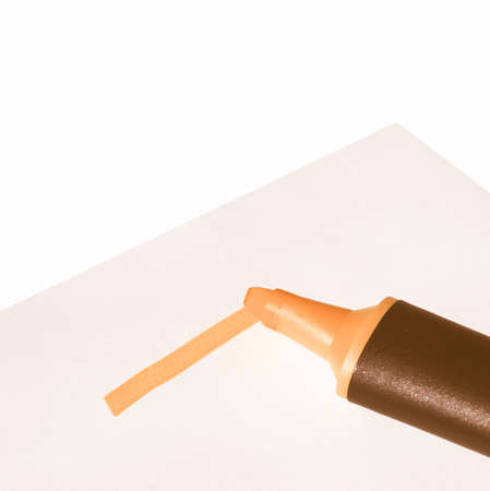 Highlighter or marker to highlight text on paper vintageの写真素材