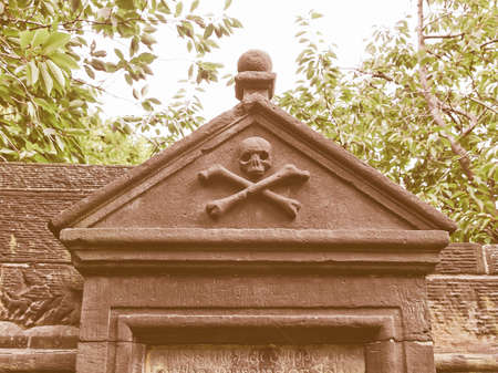 A gothic tomb in an ancient churchyard vintageの写真素材