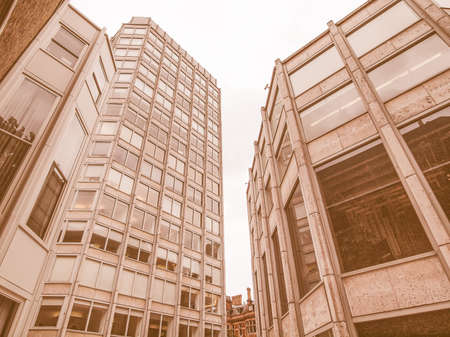 LONDON, ENGLAND, UK - MARCH 04, 2009: The Economist Building designed in 1962 by Alison and Peter Smithson is a masterpiece of new brutalist architecture also featured in the opening scene of Michelangelo Antonioni movie Blow Up vintageのeditorial素材