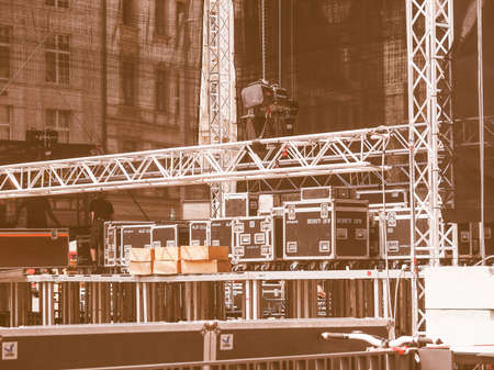 LEIPZIG, GERMANY - JUNE 12, 2014: Stage at the Bachfest, annual summer music festival celebrating baroque musician Johann Sebastian Bach in his town vintageのeditorial素材