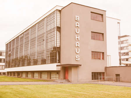 DESSAU, GERMANY - JUNE 13, 2014: The Bauhaus art school iconic building designed by architect Walter...