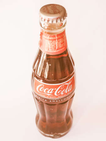 MILAN, ITALY - OCTOBER 24, 2014: Italian Coca Cola bottle vintage