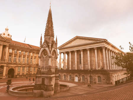 BIRMINGHAM, UK - SEPTEMBER 24, 2015: Birmingham Central Library iconic masterpiece of New Brutalism designed by John Madin in 1974 is now threated of demolition vintageのeditorial素材