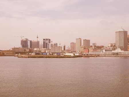 GENOA, ITALY - MARCH 16, 2014 - Since the construction of the new merchant harbour the old harbour called Porto Vecchio is still used for cruise ships and small boats vintageのeditorial素材