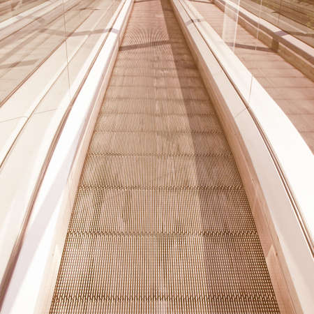 Escalator moving walkway in a supermarket or tube station vintageの写真素材
