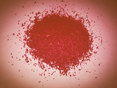 Heap of loose tea leaves on a table vintageの写真素材