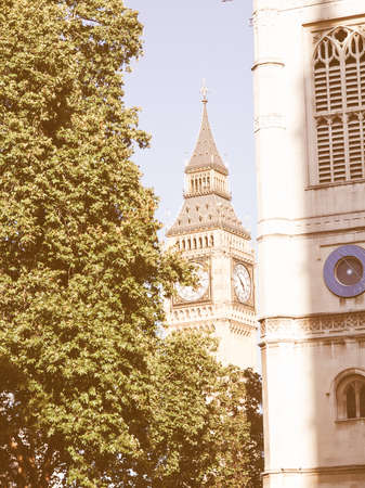 Big Ben Houses of Parliament Westminster Palace London gothic architecture vintage