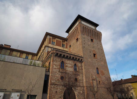Torre Medievale medieval tower and castle in Settimo Torinese, Italyのeditorial素材