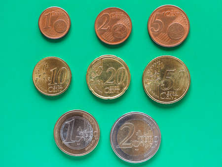 Euro coins currency of the European Union - full seriesの写真素材
