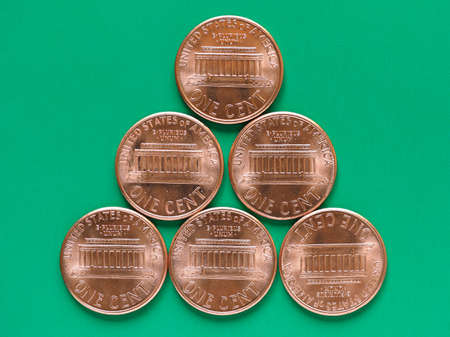 USA Dollar coin currency of the United States - One cent