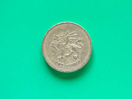British Pound coin currency of the United Kingdom - One Pound