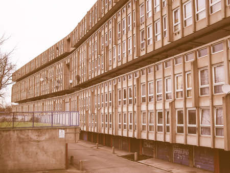 LONDON, ENGLAND, UK - MARCH 05, 2009: The Robin Hood Gardens housing estate designed in late sixties...