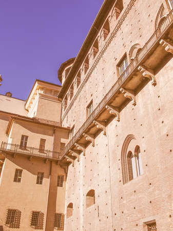 Palazzo Madama (Royal palace) in Piazza Castello Turin Italy vintage