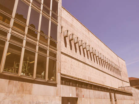TURIN, ITALY - JUNE 20, 2014: The RAI palace in Via Verdi is the Italian state TV production centre and broadcasting house vintageのeditorial素材