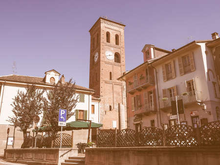SAN MAURO, ITALY - SEPTEMBER 21, 2015: View of the city centre vintageのeditorial素材