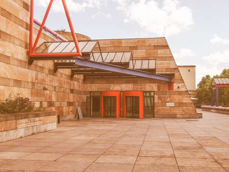 STUTTGART, GERMANY - JULY 11, 2012: The Neue Staatsgalerie art gallery is a masterpiece of postmodern architecture designed by British architect Sir James Stirling in 1977 vintageのeditorial素材
